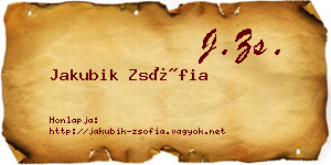 Jakubik Zsófia névjegykártya